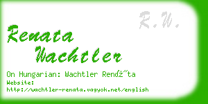 renata wachtler business card